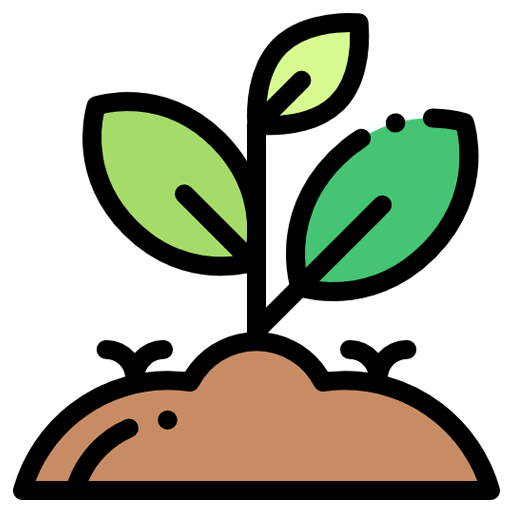 A green seedling growing from soil, the Intro Course icon