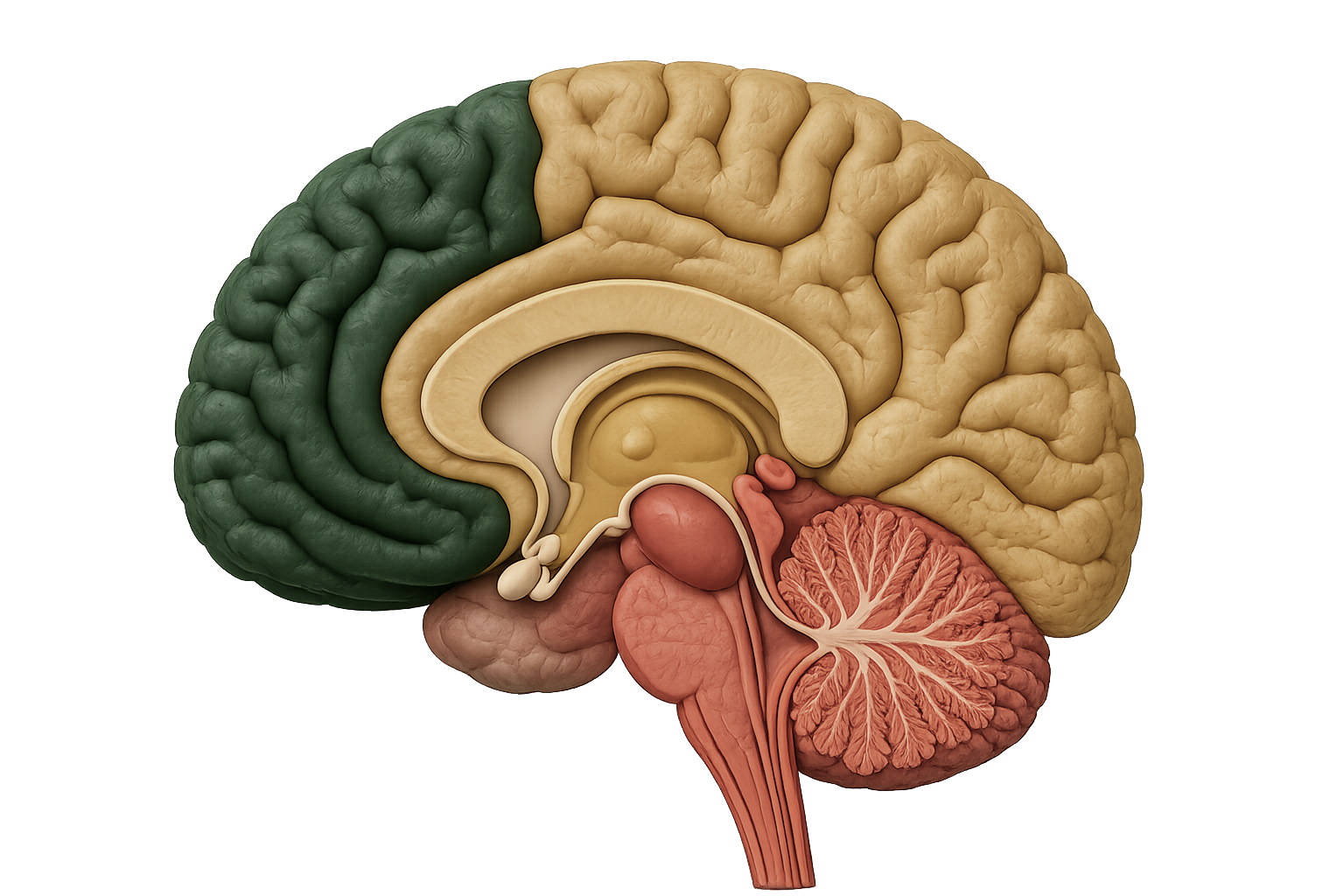 A cross-section of the brain in muted tones